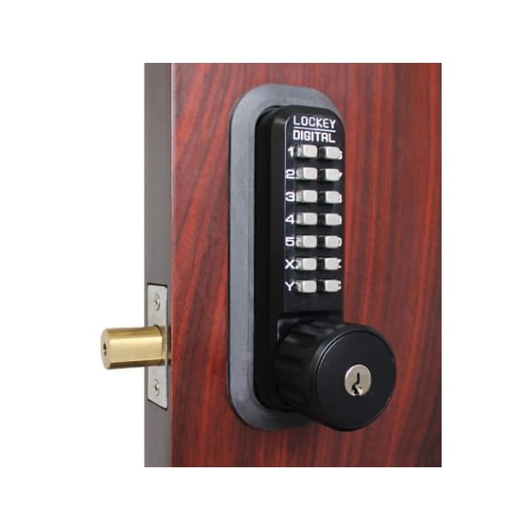 Mechanical Keyless Combination Deadbolt Lock Single Combination Key Override Jet Black